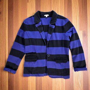 Women's Purple and Black Striped Caslon Blazer XL
